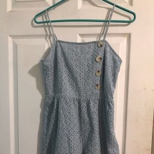 sky and sparrow (tillys) light blue floral romper